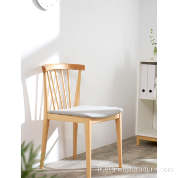 Chaise en bois massif avec chaise à manger Fabirc / PU Seat